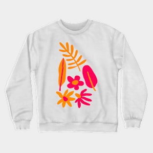 boho pink and orange florals Crewneck Sweatshirt